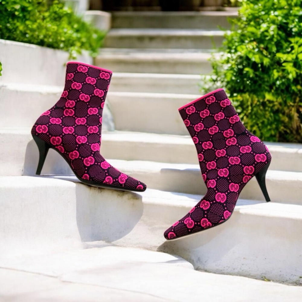 NIB GUCCI GG Jacquard Sock Boots Size 39.5 $1250 - Picture 6 of 8